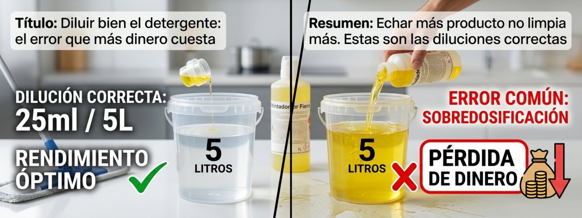 Diluir bien el detergente: el error que más dinero cuesta